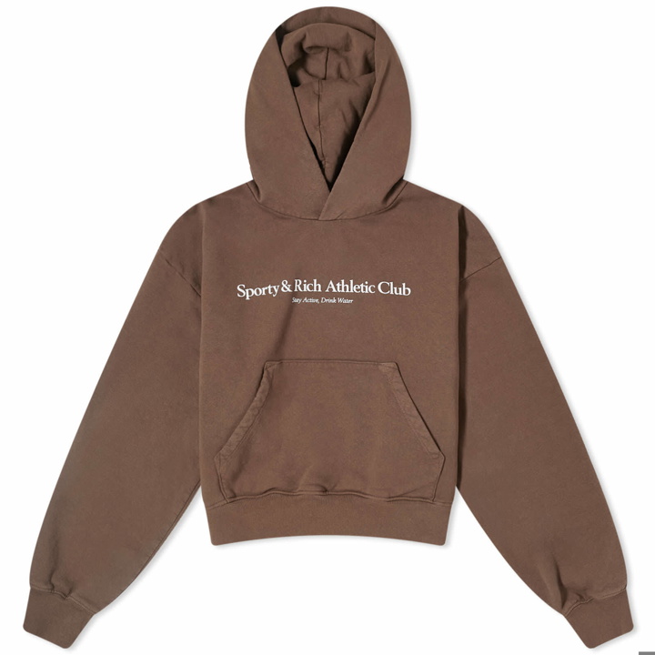 Photo: Sporty & Rich Women's Athletic Club Hoodie in Chocolate