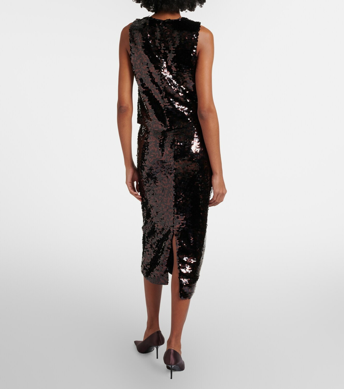 Staud Ciara sequined pencil skirt
