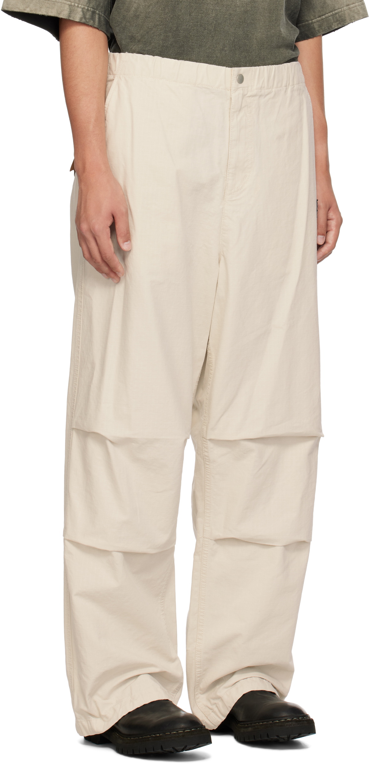 Maison MIHARA YASUHIRO Beige Ripstop Parachute Trousers
