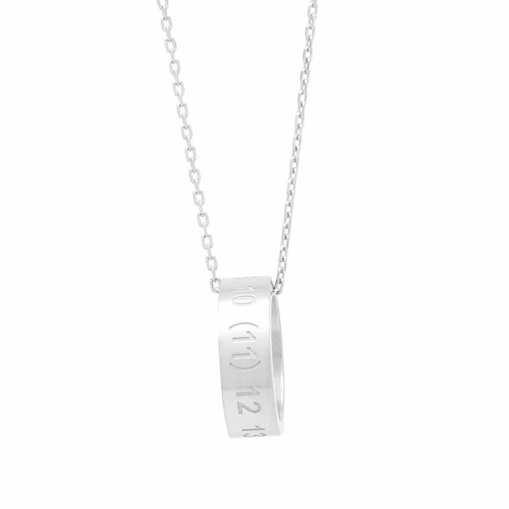 Maison Margiela Men's Number Logo Ring Necklace in Palladium Maison Margiela