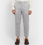 Beams Plus - Cropped Striped Seersucker Trousers - White