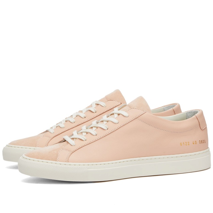 Photo: Woman by Common Projects Women's Original Achilles Suede Sneakers in Nude