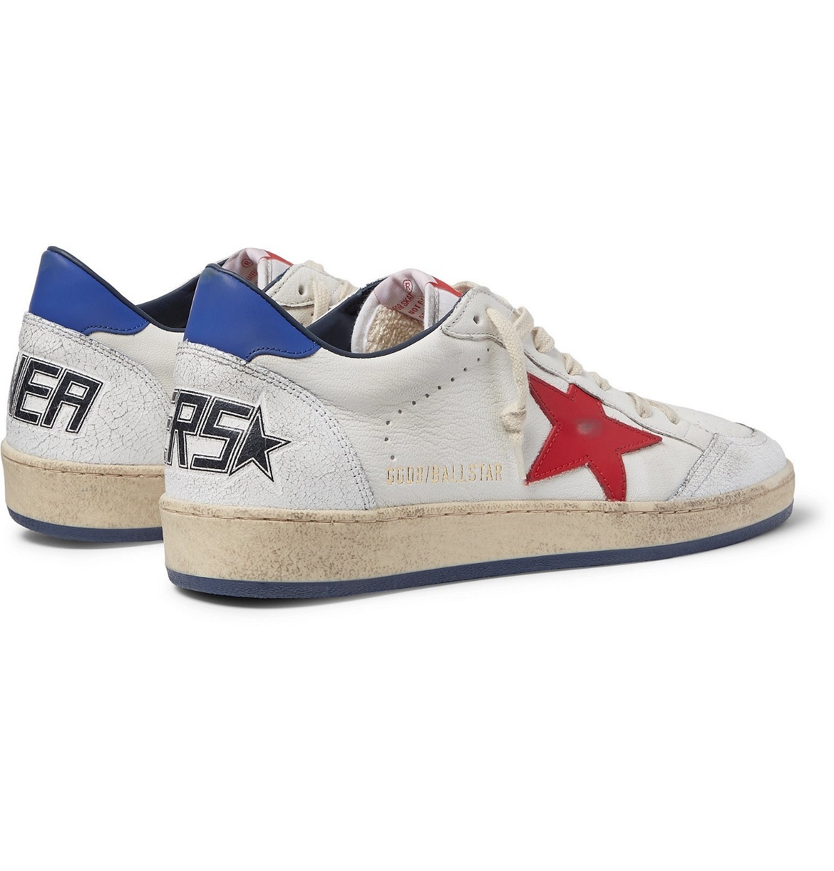 Golden Goose - Ball Star Distressed Leather Sneakers - White Golden Goose  Deluxe Brand