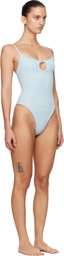 Hunza G Blue Mia Beaded Swimsuit