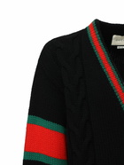 GUCCI - Wool Knit Cardigan W/ Web Details