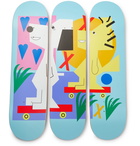 THE SKATEROOM - Peanuts by Nina Chanel Abney Set of Three Printed Wooden Skateboards - Multi