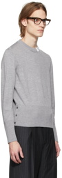 Thom Browne Grey 4-Bar Collar Sweatshirt