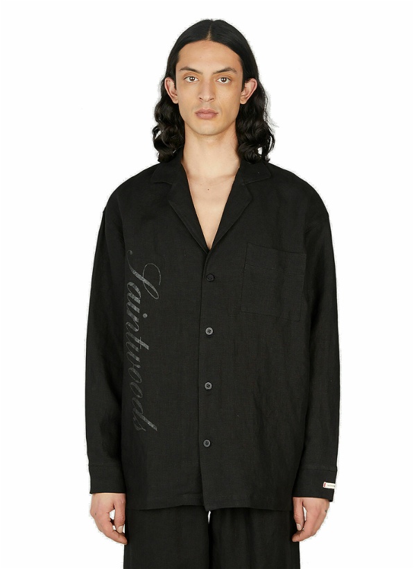 Photo: Saintwoods - Logo Print Pyjama Shirt in Black