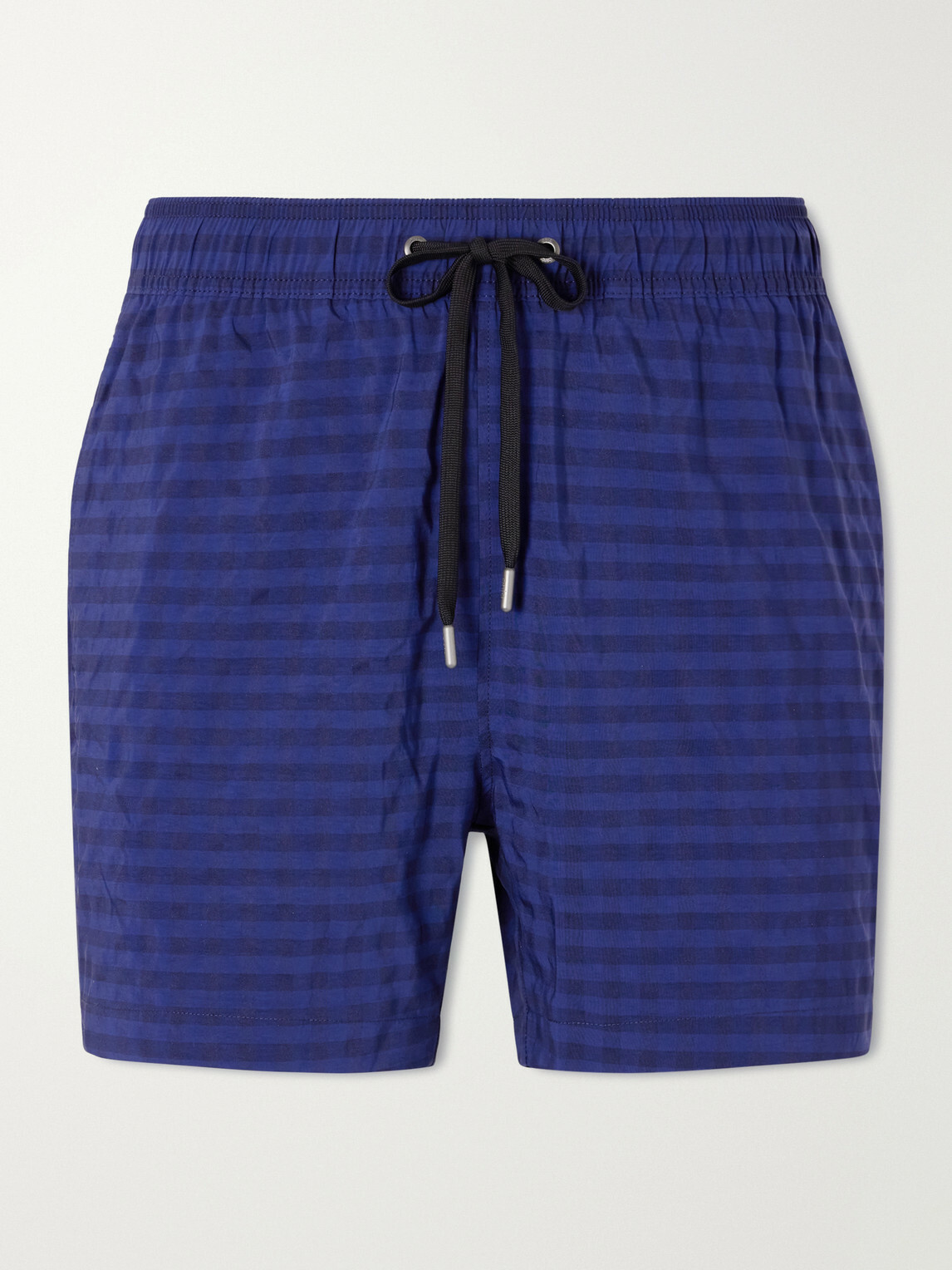 Onia - Straight-Leg Mid-Length Checked Swim Shorts - Blue