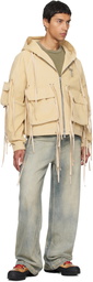 Reese Cooper Khaki Corduroy Modular Pocket Hooded Jacket