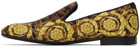 Versace Brown Baroccodile Loafers