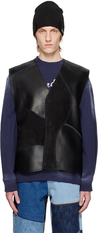 Photo: ADER error Black Paneled Leather Vest
