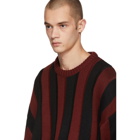 ALMOSTBLACK Red and Black Striped Sweater