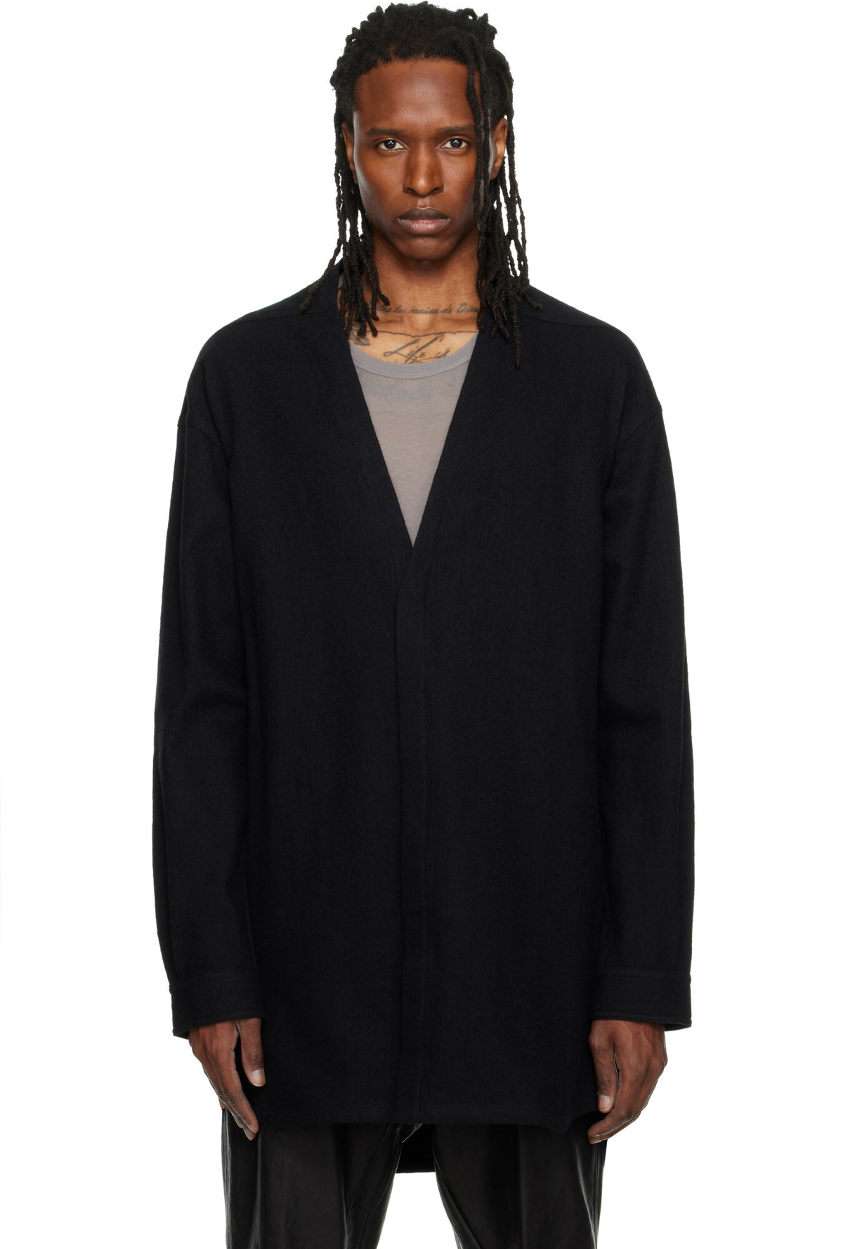 Rick Owens Black Tower Concordian Shirt