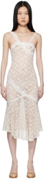 Yuhan Wang SSENSE Exclusive Off-White Lace Midi Dress