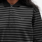 Snow Peak Women's Cotton Border Long Sleeve Polo Top in Blackgrey