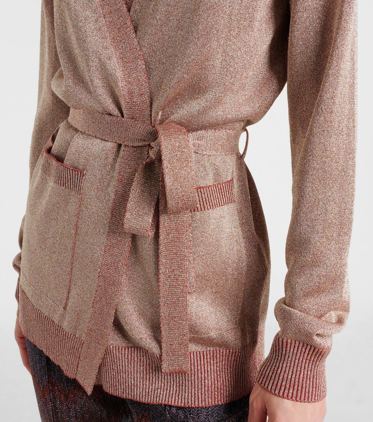 Missoni Belted lamé wrap cardigan