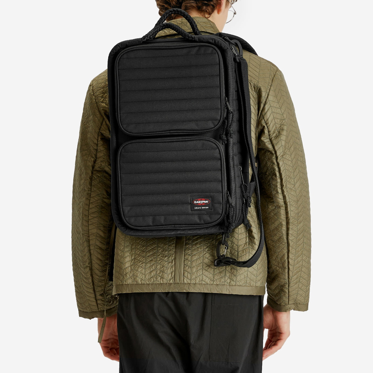 国内発送 Eastpak x Craig Green キルティングベルトバッグ 黒色 Eastpak x Craig Green Quilted Travel Pack in Black Eastpak