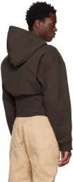 Mugler Brown Corseted Hoodie