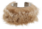 MM6 Maison Margiela Brown Faux Fur Cuff Bracelet