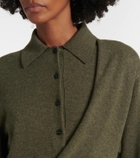 Ferragamo Draped wool and cashmere polo dress