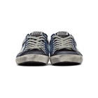 Golden Goose Blue and Silver Denim Superstar Sneakers