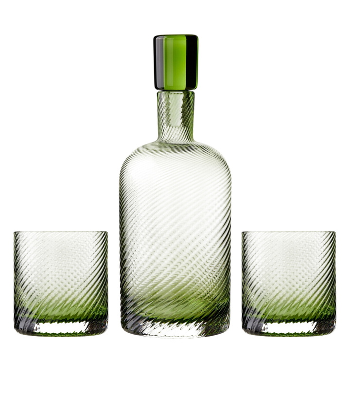 Photo: NasonMoretti Borealis glass bottle and tumblers set