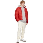 adidas Originals Red Padded Stand Collar Puffer Jacket