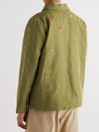 YMC - Embroidered Slub Linen and Cotton-Blend Chore Jacket - Green