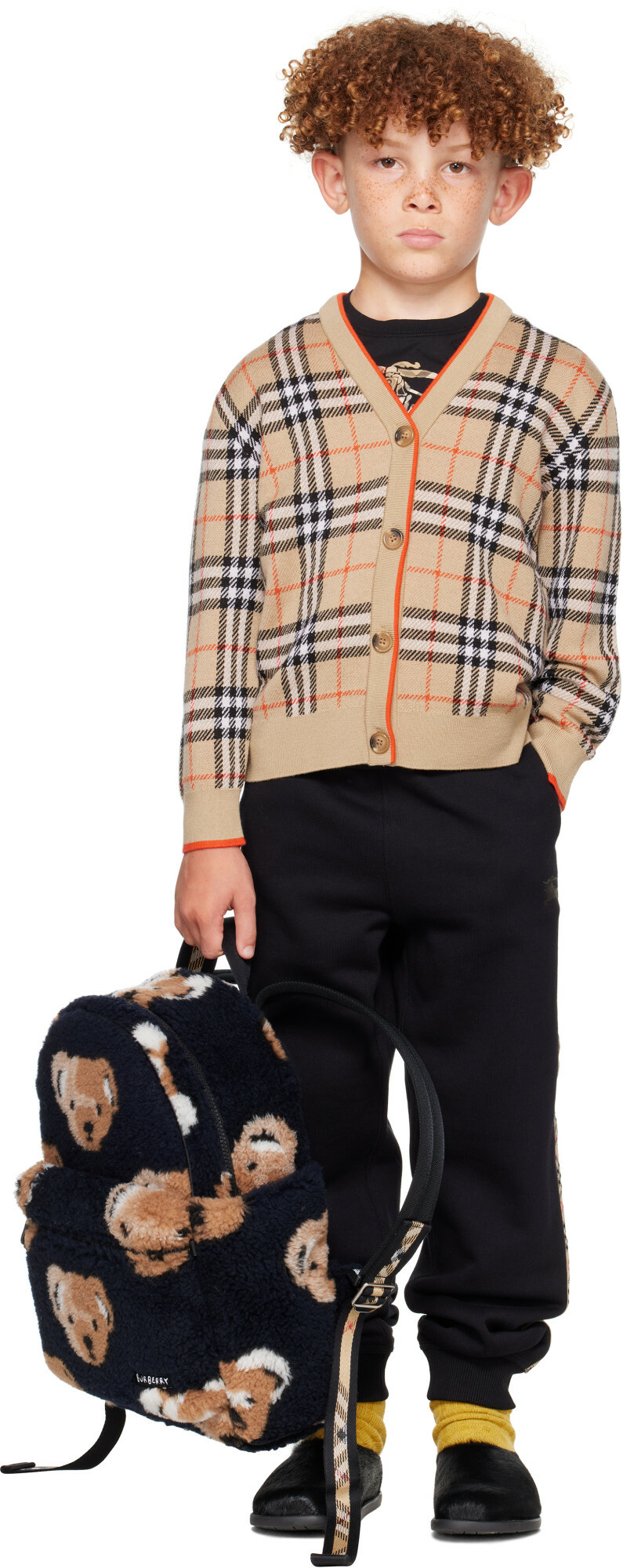 Burberry Kids Black Thomas Bear Backpack