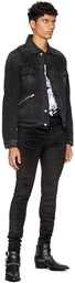 AMIRI Black Velour Skinny Stack Jeans