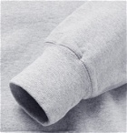 Adsum - Logo-Embroidered Mélange Fleece-Back Cotton-Blend Jersey Hoodie - Gray
