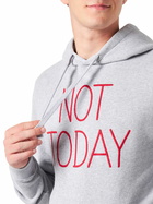 MC2 Saint Barth Man Grey Hoodie With Not Today Embroidery