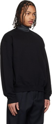 Jil Sander Black Cotton Terry Crew-Neck Sweatshirt