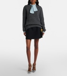 Valentino Cable-knit virgin wool mouliné sweater