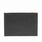 Thom Browne Men's Small Zip Tablet Holder in Black Pebble Grain