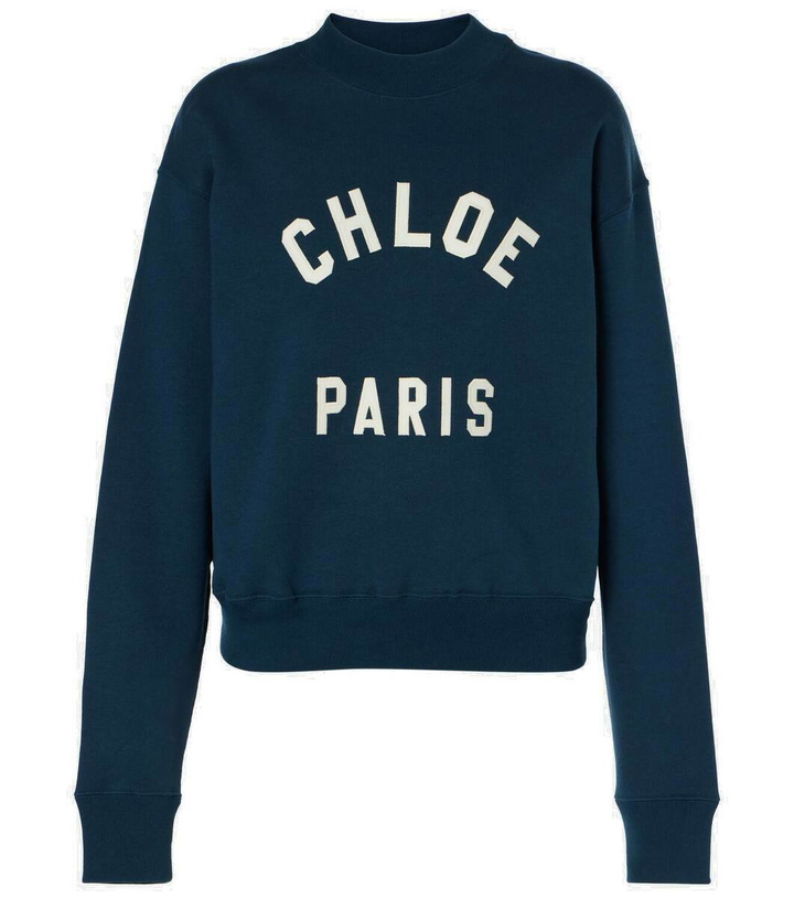 Photo: Chloé Logo cotton fleece sweatshirt