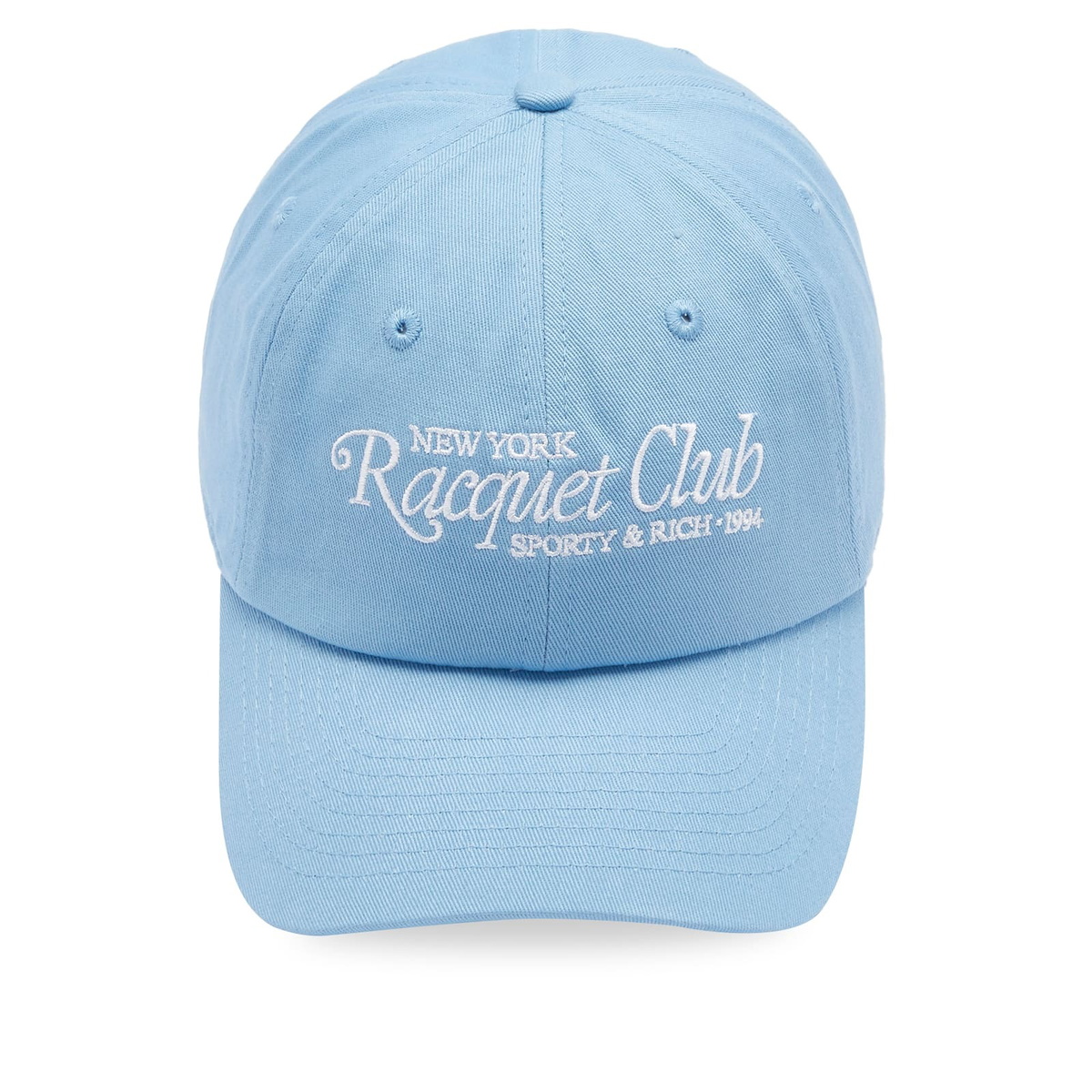 Sporty & Rich Men's 94 Racquet Club Embroidered Cap in Sky Blue/White 