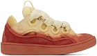 Lanvin Yellow & Red Leather Curb Sneakers