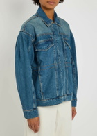 Good American Panelled Stretch-denim Jacket Indigo