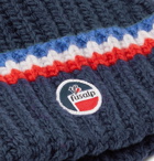 Fusalp - Striped Logo-Appliquéd Merino Wool Ski Beanie - Blue