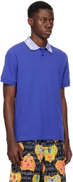 Versace Jeans Couture Blue Printed Polo