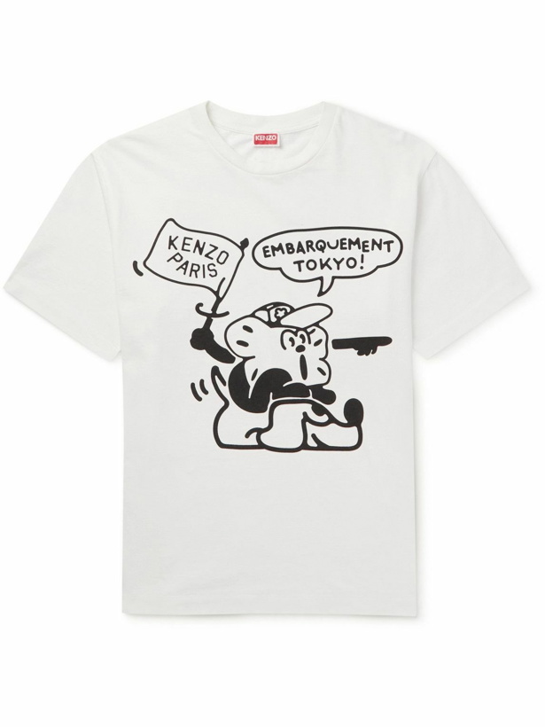 Photo: KENZO - Boke Boy Logo-Print Cotton-Jersey T-Shirt - White