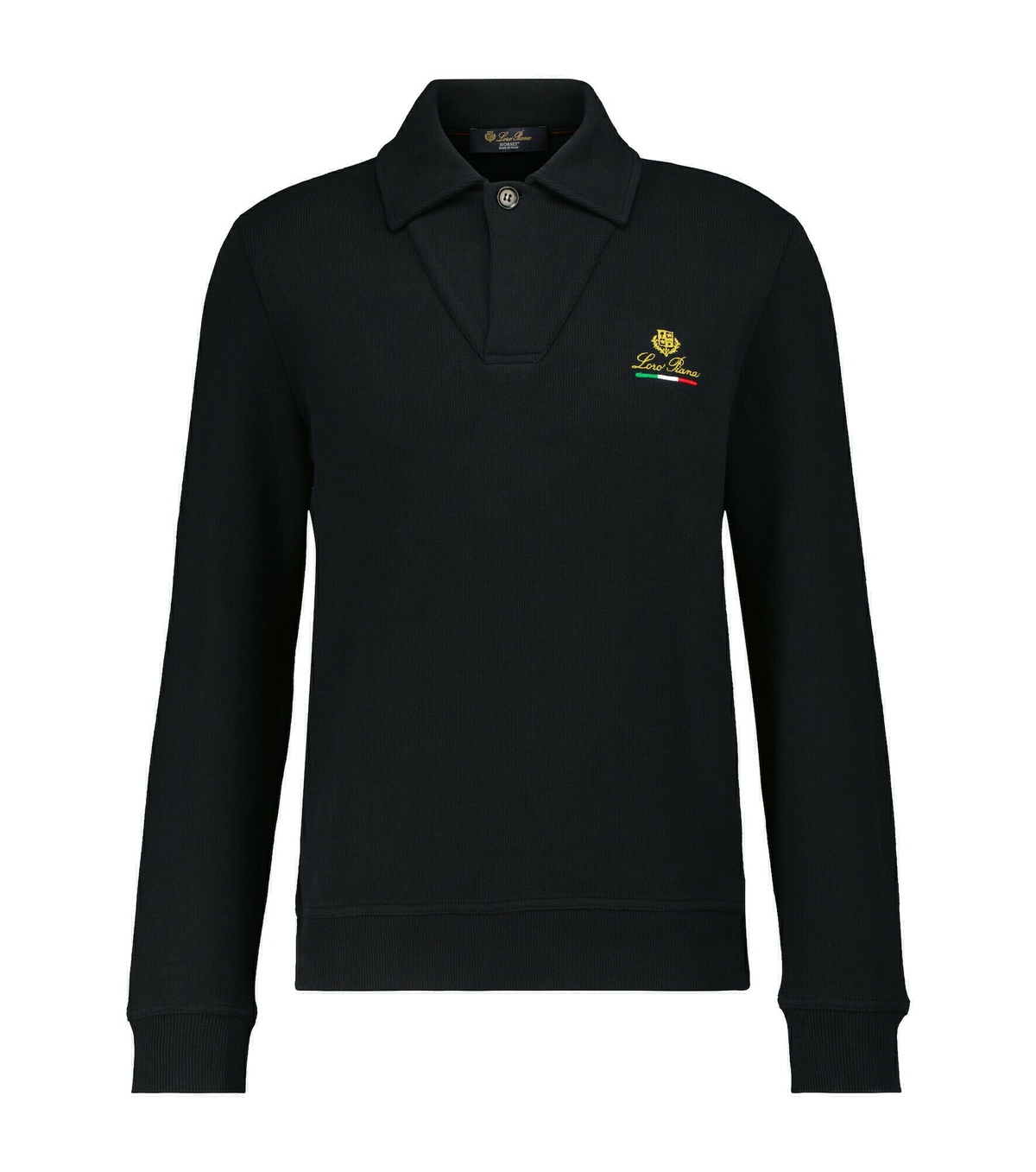 Loro Piana ブラック ジップアップ ポロシャツ LORO PIANA Regatta Stretch-Cotton Piqué Half-Zip Polo Shirt for