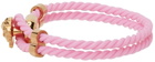 Versace Pink & Gold Rubber Medusa Bracelet