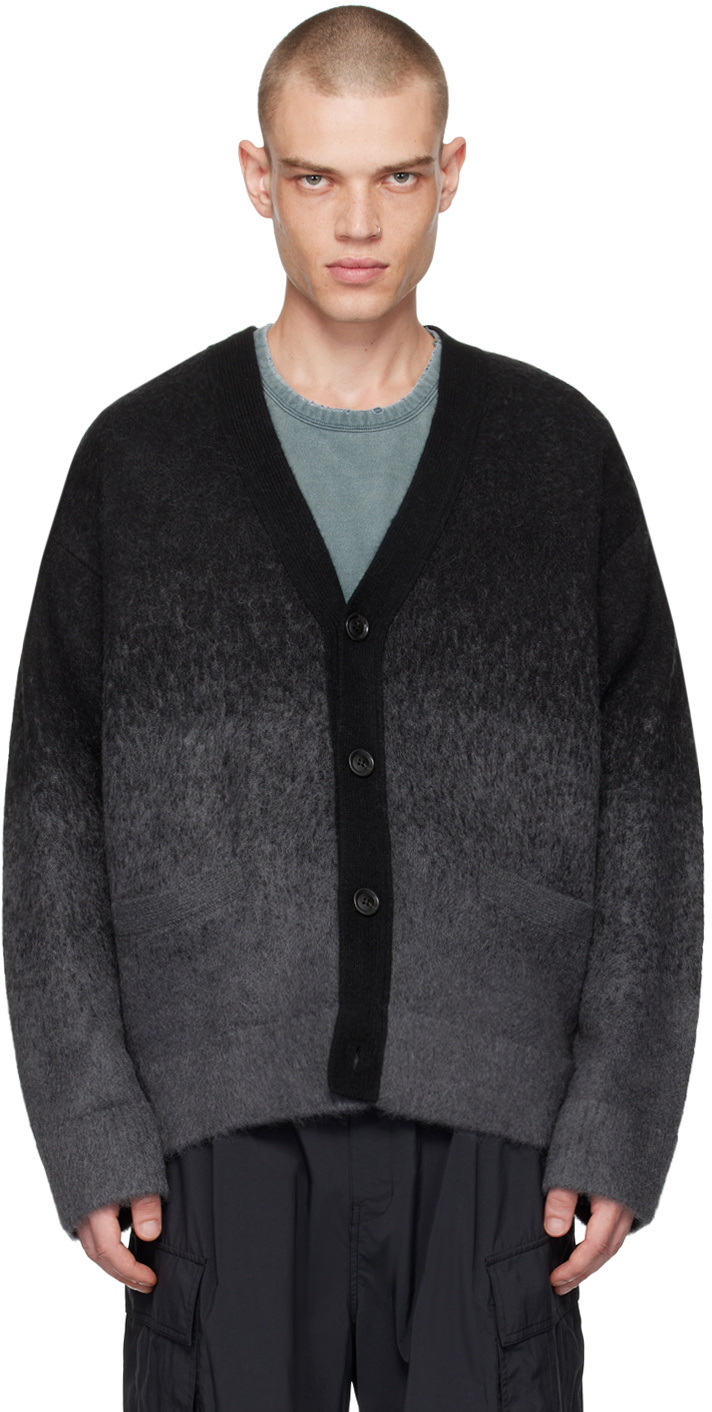 Juun.J Black & Gray Gradient Cardigan