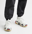 BALENCIAGA - Triple S Mesh and Leather Sneakers - White