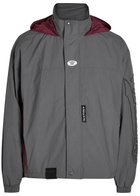 Aape Colour-block Hooded Shell Jacket Grey