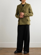 Balmain - Double-Breasted Wool Coat - Green