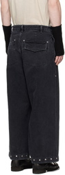 Omar Afridi Black Riveted Jeans